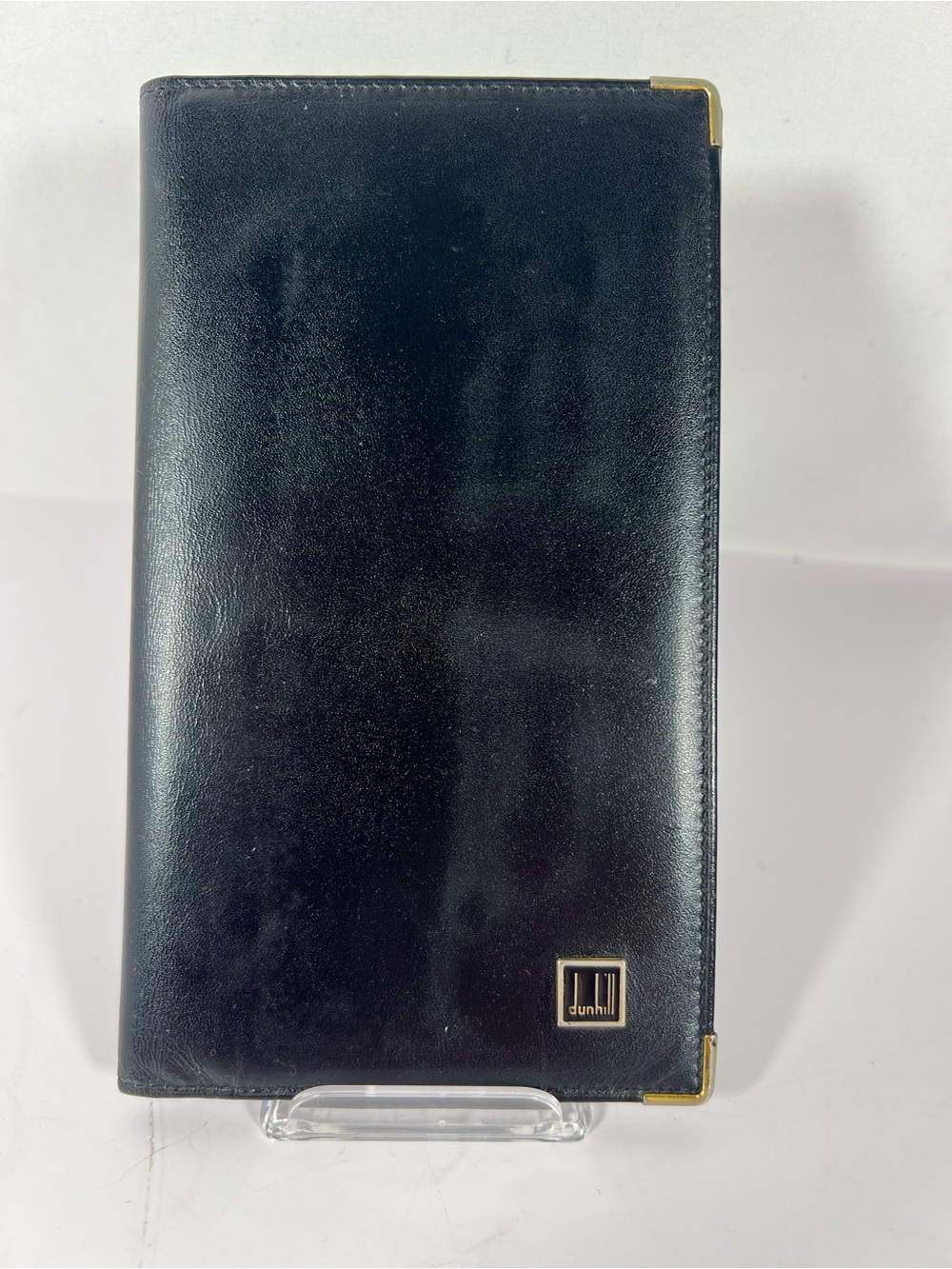 1255: Dunhill Black Leather Long Wallet Card Holder Organizer